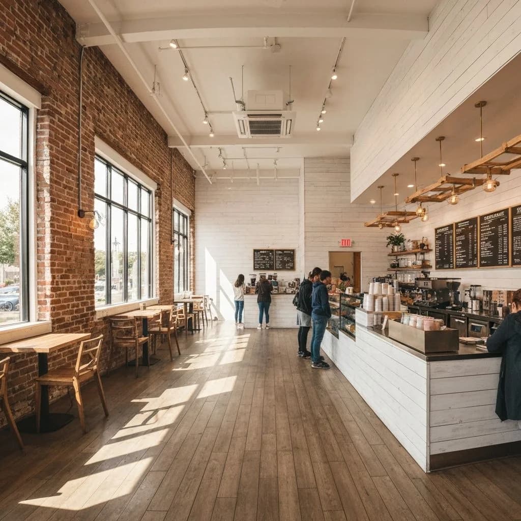 AutoFuel Cafe modern interior with community space